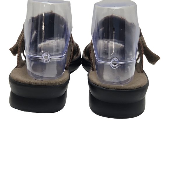 Clarks Slip On Sandal womens Shoe Size 7 Hook/Loop Strap Pewter Leather Upper - Picture 6 of 9